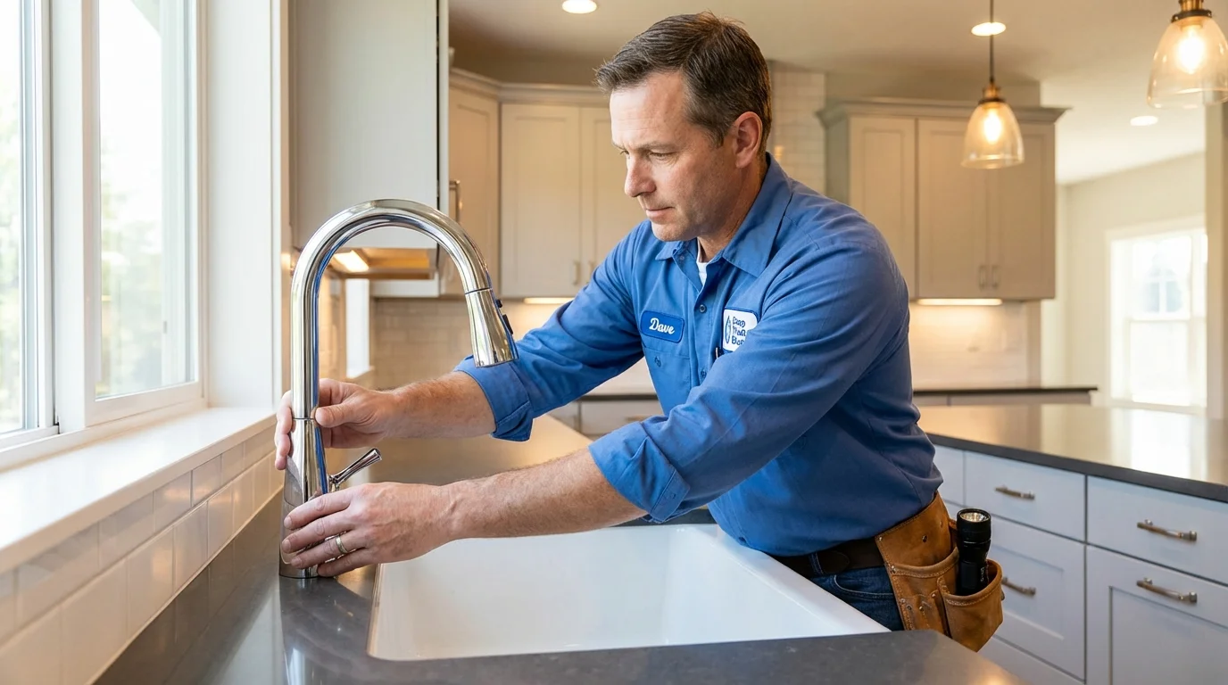 Kitchen faucet installation by Johns Plumbing LLC in Utica